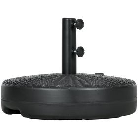Umbrella Stand for 1.5" or 2" Umbrella Poles, Round Fillable Umbrella Base for Outdoor, Lawn, Deck, Black